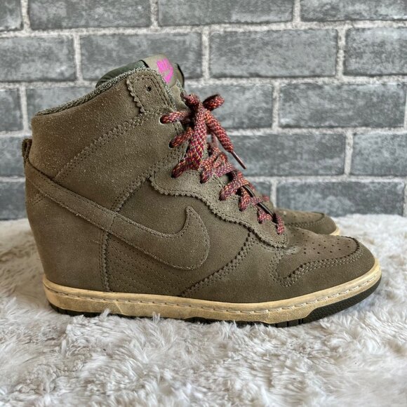 Nike Dunk Sky Hi Essential Desert Camo Sneakers Size 8.5 - Picture 4 of 8